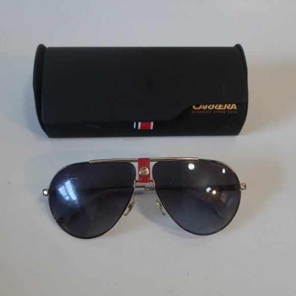 Womens Mens Unisex Carrera Gold Red Frame 1033/S Sunglasses and Carrera Case